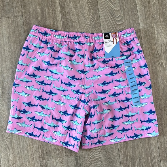NWT Member’s Mark shark pattern swim trunks men’s sz L - Picture 5 of 7
